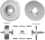 Magnetpro 12x 25LB Force Pot Magnets 20x7mm Countersunk Hole Steel Capsule view 3