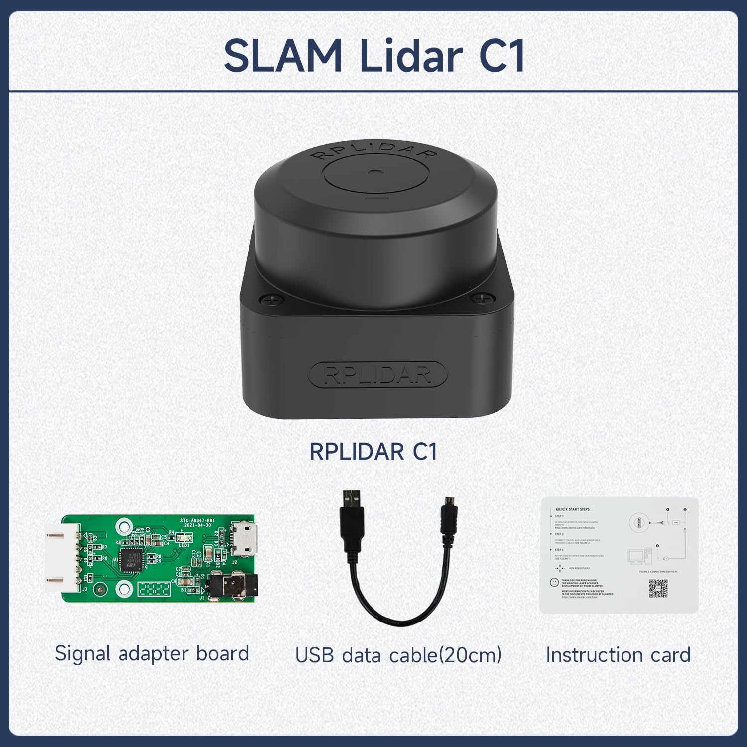 Yahboom Silan Lidar Sensor ROS Robot TOF Range Navigation 3D Scanner Laser Measurement Tool RPLIDAR A1 C1 (RPLIDAR C1)