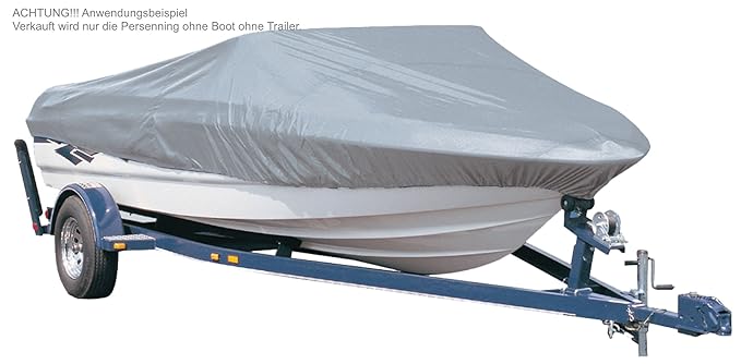 EXCOLO Boot Schutz Plane Abdeckung Persenning Haube Hülle in Marine Blau Grau Boote Bootabdeckung Bootplane