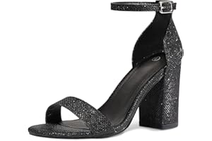 COASIS Women's Chunky Block Heels Open Toe Ankle Strap 3.5 Inch Heeled Sandals