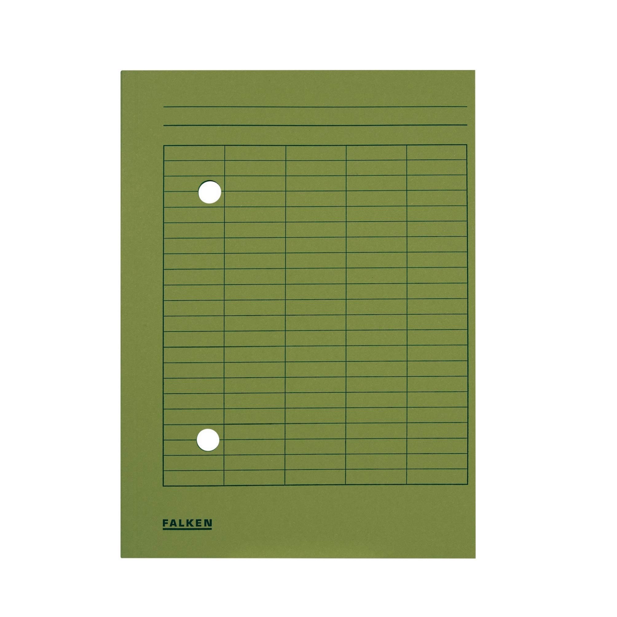 Exacompta - Ref 80004195001F - FALKEN - Circulation Files - A4 (210 x 297mm) in Size, 250gsm Recycled Manilla, Grid Printing, 2 Viewing Holes - Green (Pack of 100)