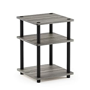Furinno 15095GYW/BK Turn-N-Tube Easy Assembly Multipurpose Shelf, French Oak Grey/Black