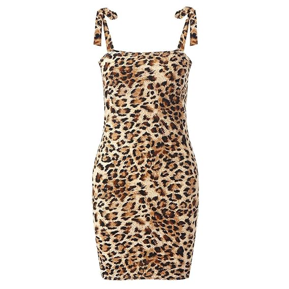 leopard sleeveless dress
