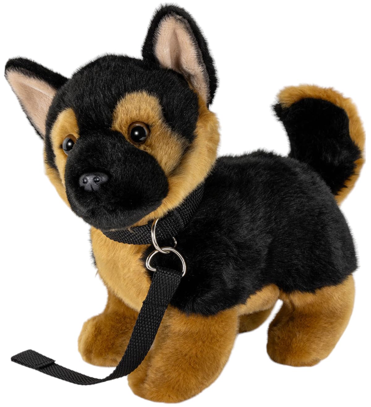 Carl Dick German Shepherd Dog with lead 9 inches, 22cm, Plush Toy, Soft Toy 3322