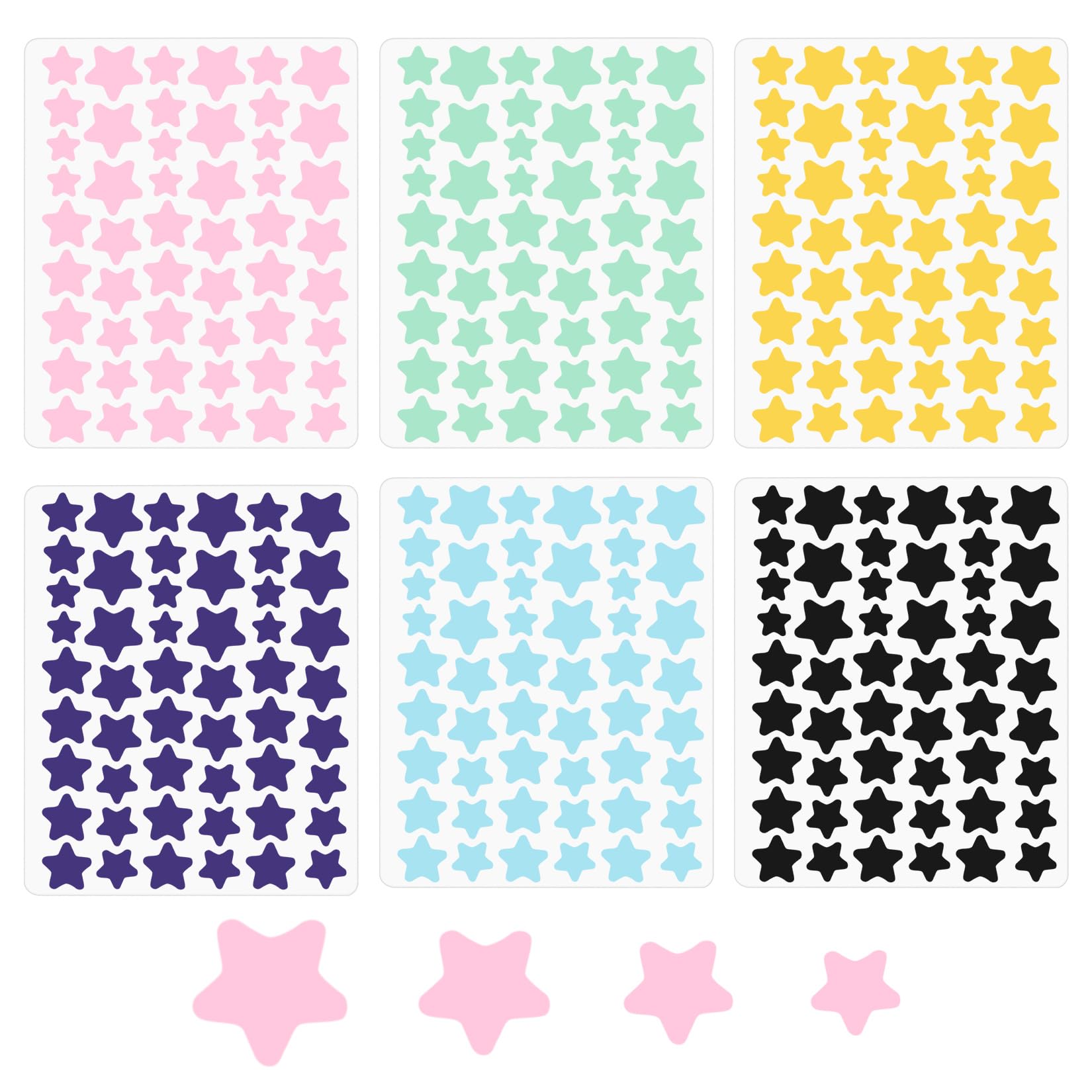 But Oswetf 6 Sheets/306 Pcs Star Pimple Patches, Spot Patches, 6 Colors Hydrocolloid Acne Patches Dots for Spots, Spot Stickers for Face Acne Dots, Cute Pimple Stickers (Specification 1)