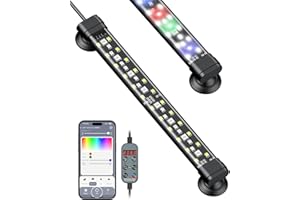 Pawfly Aquarium Light with Bluetooth for Plants, 5W 8 inch Full Spectrum Fish Tank Light for 8-15 inch Fish Tanks, Submersible LED Lights with App Control, Timer Modes & Adjustable Brightness