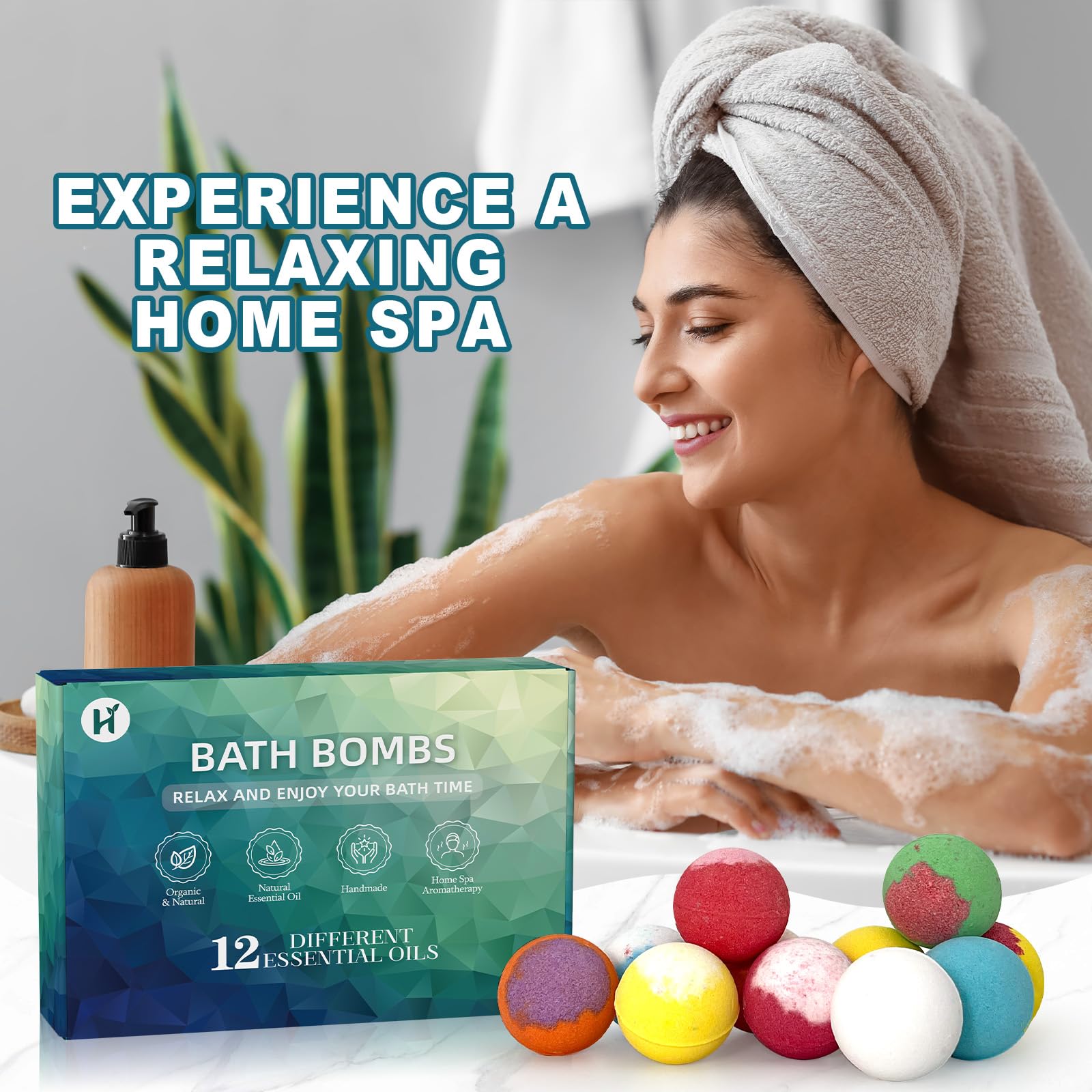 Bath Bombs for Women Mom Her Set, Christmas Stocking Stuffers for Teen Gifts - 12Pack Handmade Natural & Organic, Spa Relaxing Birthday Gifts for Men, Aromatherapy Bubble Bath, White Elephant Gifts