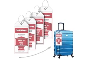 LAZY DAY AT SEA 4 Pack Cruise Ship Luggage Tag Holders fits Carnival. Clear PVC, 6 x 3.5 Inches, Waterproof with Steel Fasteners for All Carnival Cruise Lines 2025-26. Cruise Essentials 2025. Must Have Luggage Item