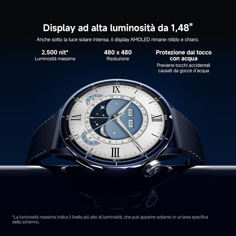 Watch S5 46 mm, Smartwatch Uomo/Donna, AMOLED 1,48", Nero