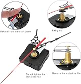 Esteopt Clock Mechanism Kit Battery Powered Quartz Movement Gold Black 2Pcs view 6