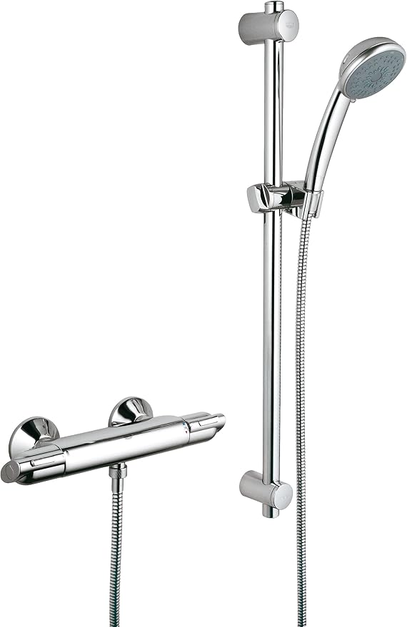 GROHE 34237000 Precision Trend Thermostatic Bar Shower Mixer with Rail