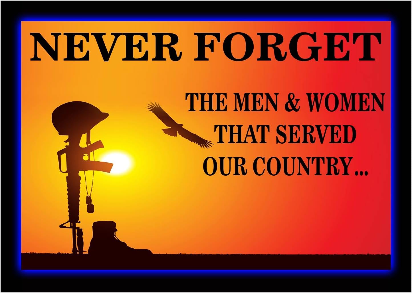 Nostalgia Decals Never Forget The Men & Women That Served Our Country Large Decal 10" x 7"