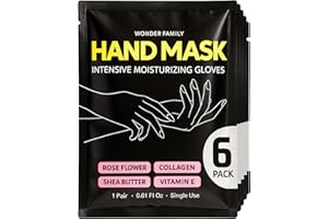 WONDER FAMILY Korean Hand Mask – Moisturizing Gloves for Dry Hands for Women & Men – Korean Hands Moisturizer, Collagen Mask Overnight Hand Therapy with Serum, Lotion & Cream – White Cotton Gloves for Sleeping