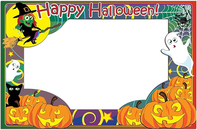 Cornice Per Foto Di Halloween Per Bambini Motivo Strega Fantasma Large 88cm X 58cm Amazon It Casa E Cucina