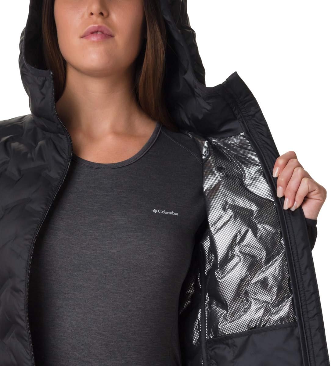 columbia delta ridge down hooded jacket womens