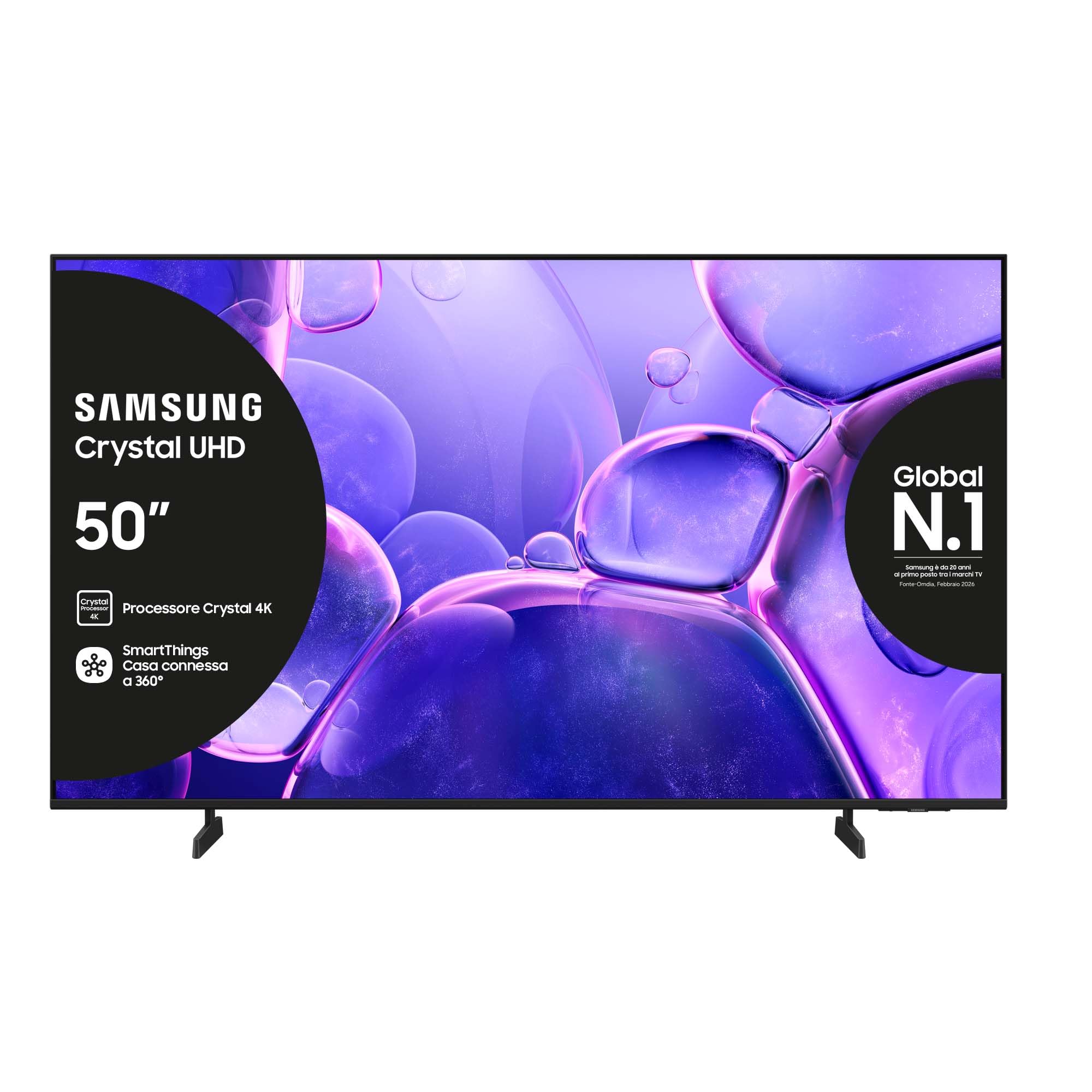 Samsung Crystal UHD 4K Smart TV 50'' UE50U8090FUXZT, Crystal 4K Processor, HDR, Smart Experience, OTS Lite & Adaptive Sound, Metal Stream Design, 2025