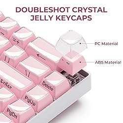 GMKWTL XVX Pink Keycaps, Crystal Jelly Keyboard
