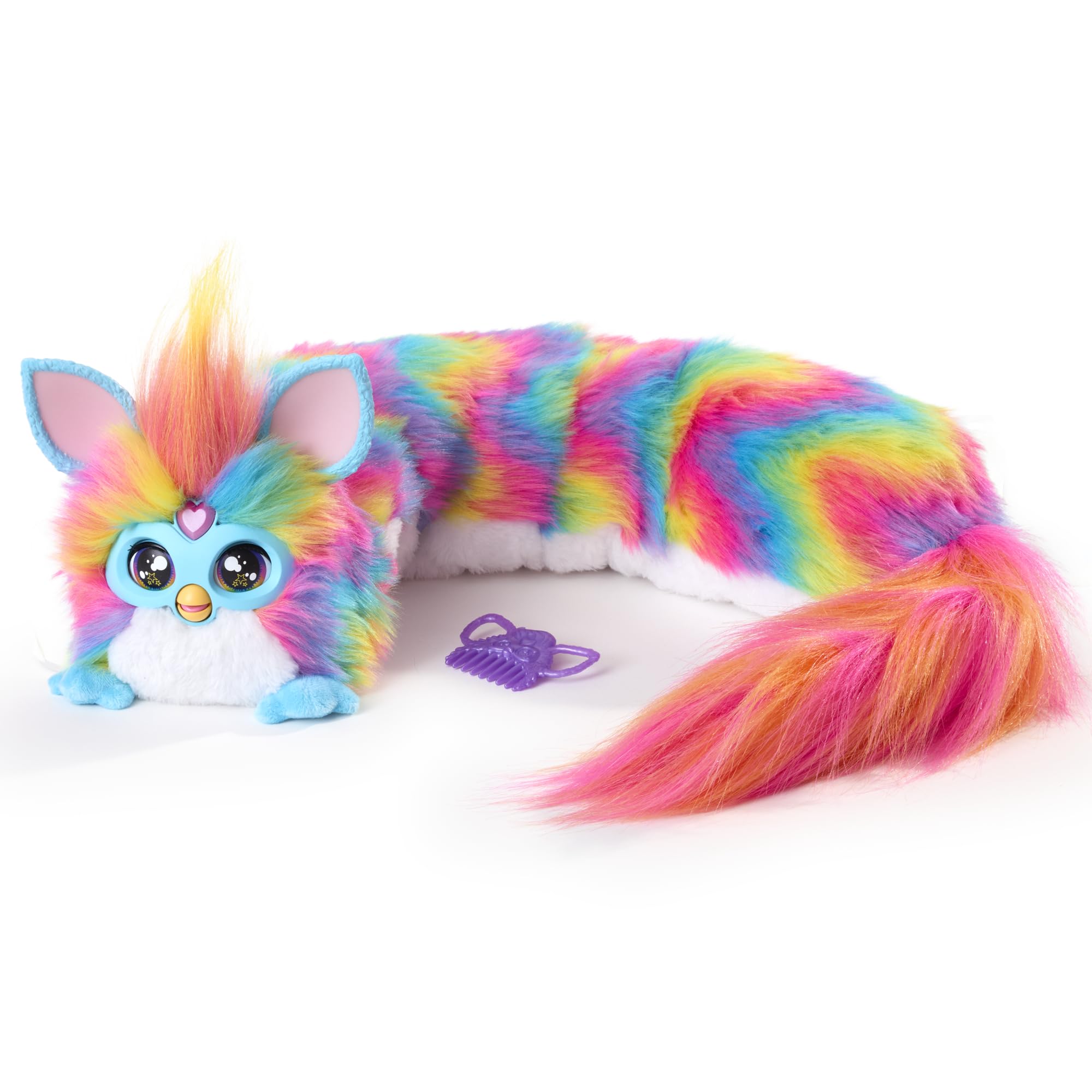 FURBY DJ Interactive Toy, Super Snuggly Rainbow Electronic Plush with Music, Lights, Motion, & Games, Speaks English & Furbish, 32in Long, Ages 6+