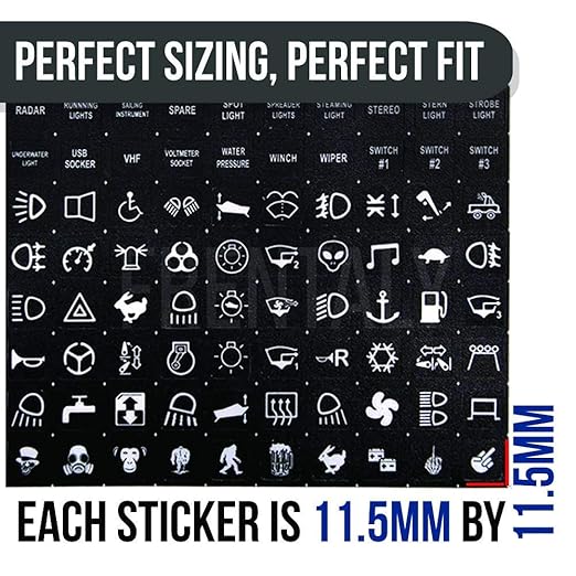 Car Night Glow Rocker Switch Label Sticker Marine Boat Truck Circuit Panel Decal