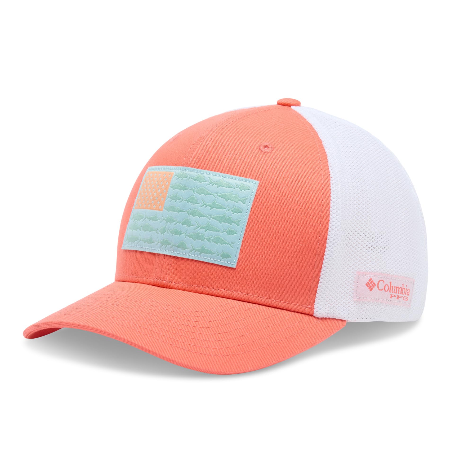 Columbia Unisex PFG Fish Flag Mesh Ball Cap, Melonade/Fish Flag, XX-Large Image