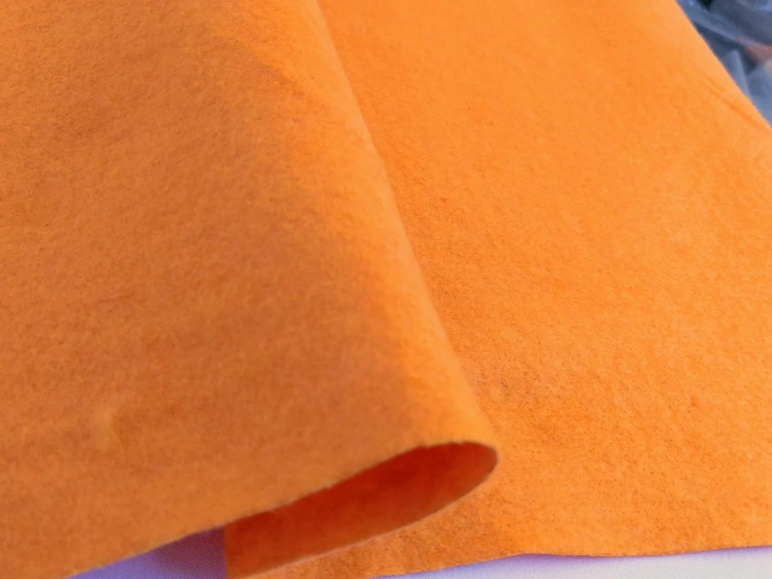 Orange Craft Felt Fabric by The Metre Material Sheets, 90CM Wide