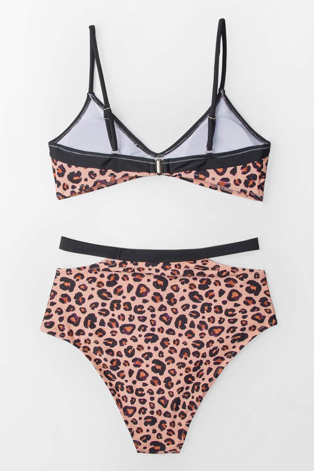 leopard print high rise bikini