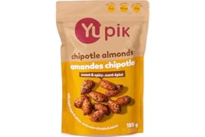 Yupik Maple Chipotle Almonds, 185 g, Crunchy Savory Snack, Sweet & Spicy Almonds, Made with Natural Ingredients, Seasoned wit