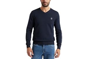 Chaps Men's Casual V Neck Sweater - Ribbed Knit Slim Fit Long Sleeve Pullover Top for Men (M-2XL)