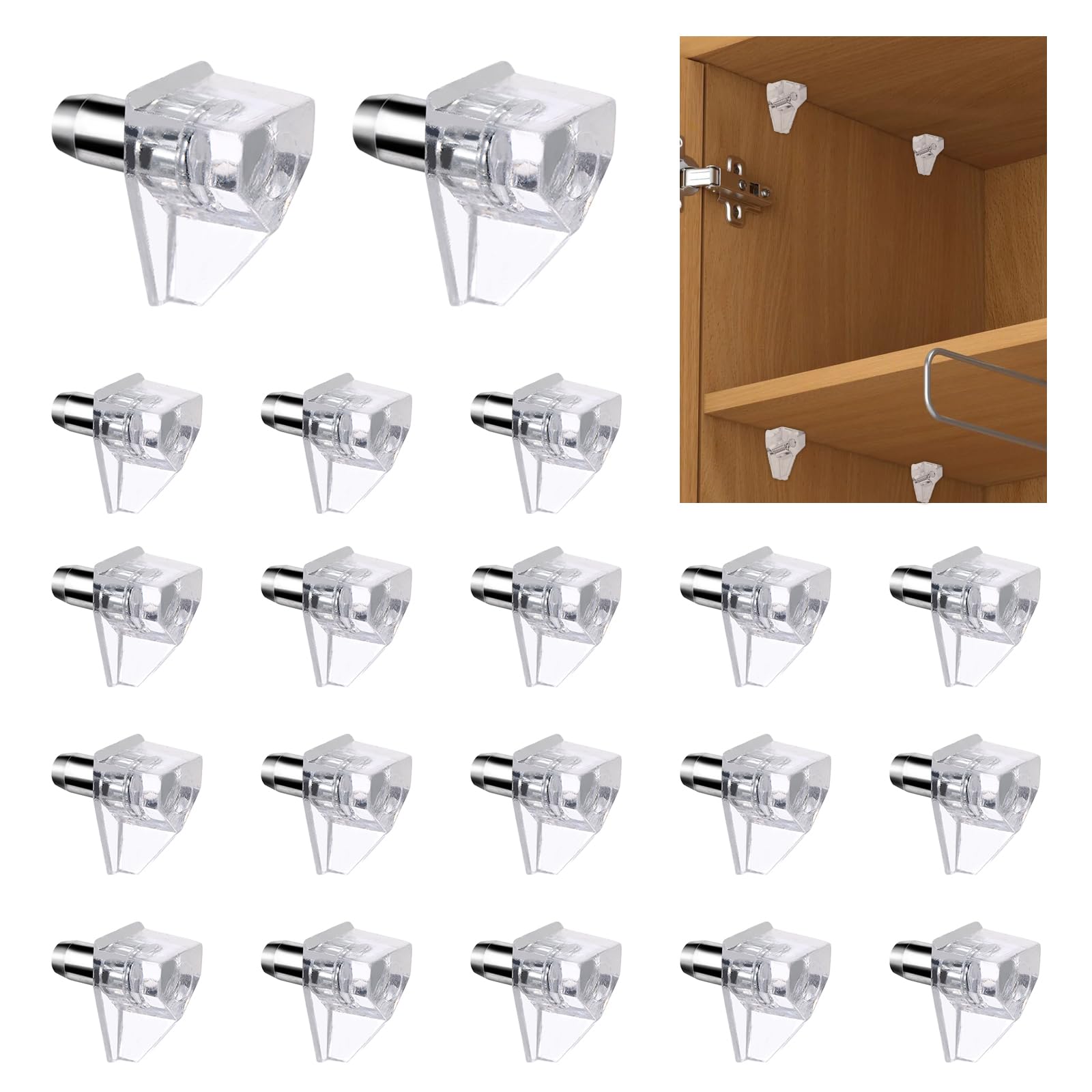Photo 1 of 20pcs 3/16 Inch Shelf Support Pegs,Clear Plastic 5mm Shelf Pins,Shelf Support Pins for Wood Shelving,Kitchen,Furniture Shelf Bracket Nail