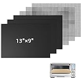 JAYOBGO Reusable Air Fryer Liners for Breville Smart Oven Air Fryer Pro BOV900BSS, Ninja Foodi, Non-Stick, 3x Liners + 3x Mesh