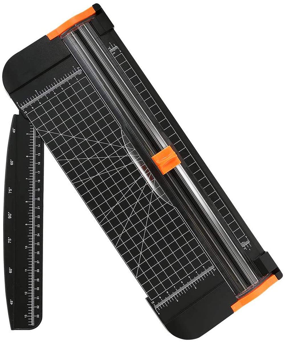 flintronic A4 Paper Cutter, 38CM Paper Trimmer Portable Guillotine, Scrapbooking Tool with Automatic Security Safeguard for Craft Paper, Coupon, Label and Cardstock