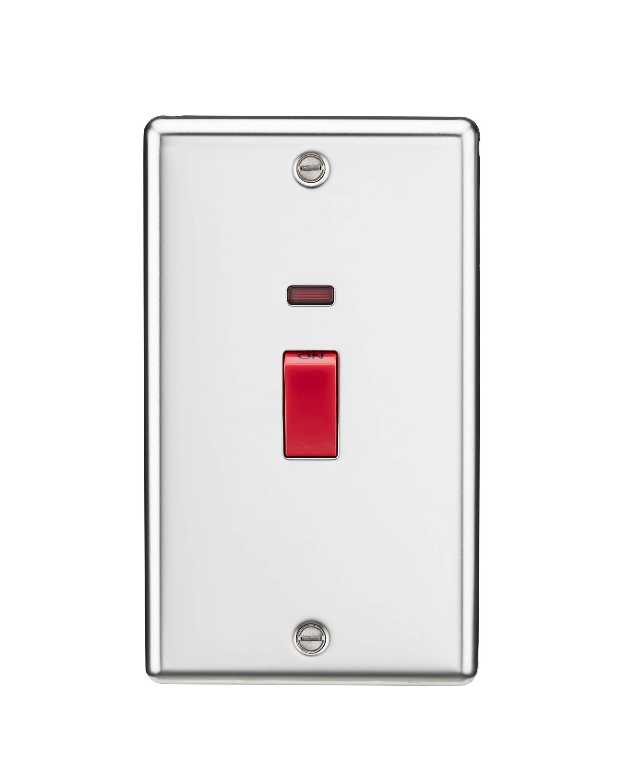 45A DP Switch with Neon (Double Size) - Rounded Edge Polished Chrome — image 1