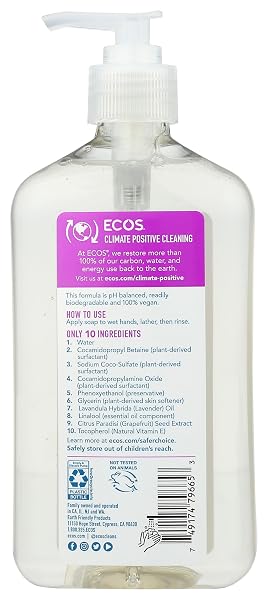 EARTH FRIENDLY PRODUCTS HAND SOAP, LAVENDER, 17 OUNCE BOTTLE