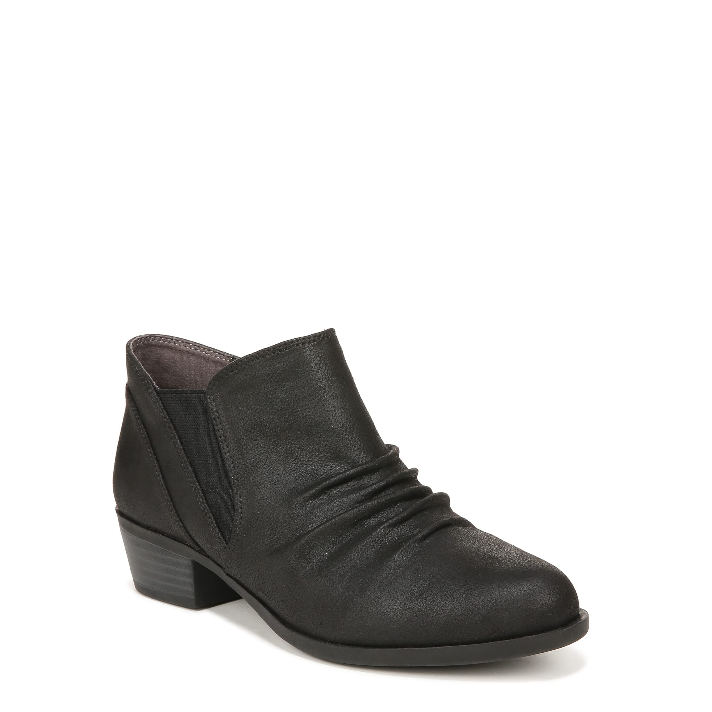 LifeStride Womens Aurora Block Heel Ankle Booties Black Smooth 9.5 M