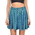 Fish Scales Skirts Women Party Cute Mermaid Mini Flared Skater skirt