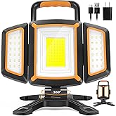 Tresda 30W Rechargeable Work Light, 3000 Lumen Magnetic Work Light Battery Powered, Waterproof Portable Cordless Job Site Lighting for Construction Site, Workshop, Garage, Camping, and Car Repairing