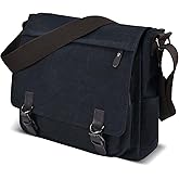 CAAORDKSO Canvas Vintage Messenger Bag Shoulder bag Large Travel Crossbody bags for Men Women 14 inch Laptop Bag Bookbag Work