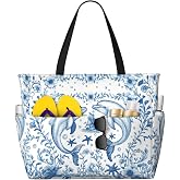 THE PIRATE KING Beach Tote Pool Bag for Women Waterproof and Sand-proof Large Capacity with Zippers for Travel Vacation Gym