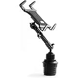 Tablet Cup Holder Mount for Car or Truck - by TACKFORM [ Enduro Series ] Heavy Duty ELD Mount - Aluminum 3-Way Adjustable Arm