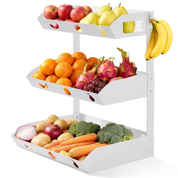 GOENDR FRUIT BASKET FOR KITCHEN COUNTER – 3...