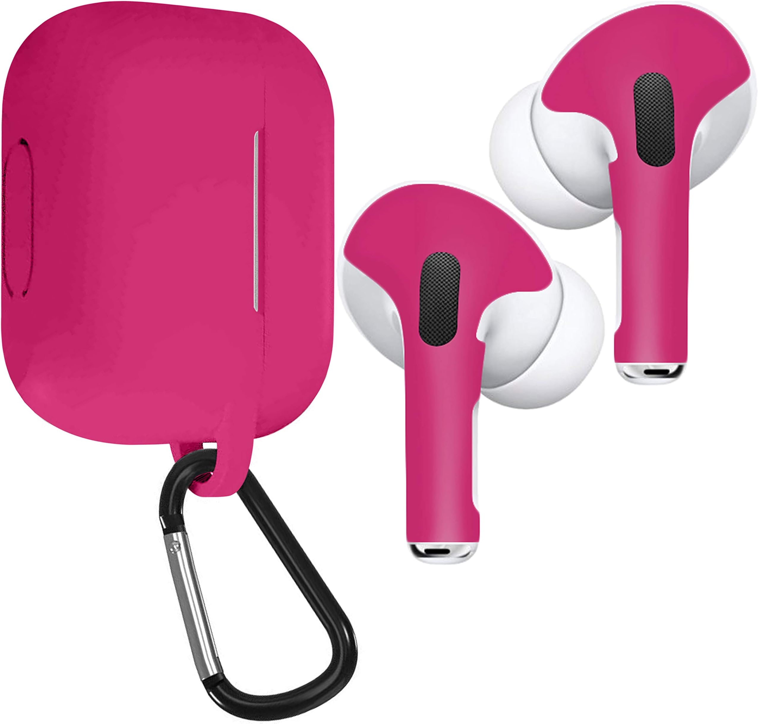 APSkins Skins and Silicone Case Cover for AirPods Pro. Protective Wraps Stickers to Cover Air Pods – Compatible Sticker Vinyl Wrap Decal with Apple Air Pod Accessories (Pink)