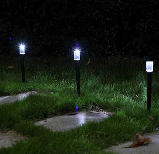 Quace Solar Garden Light with Spikes Ambient Lighting Pathway Landscaping - Set of 5