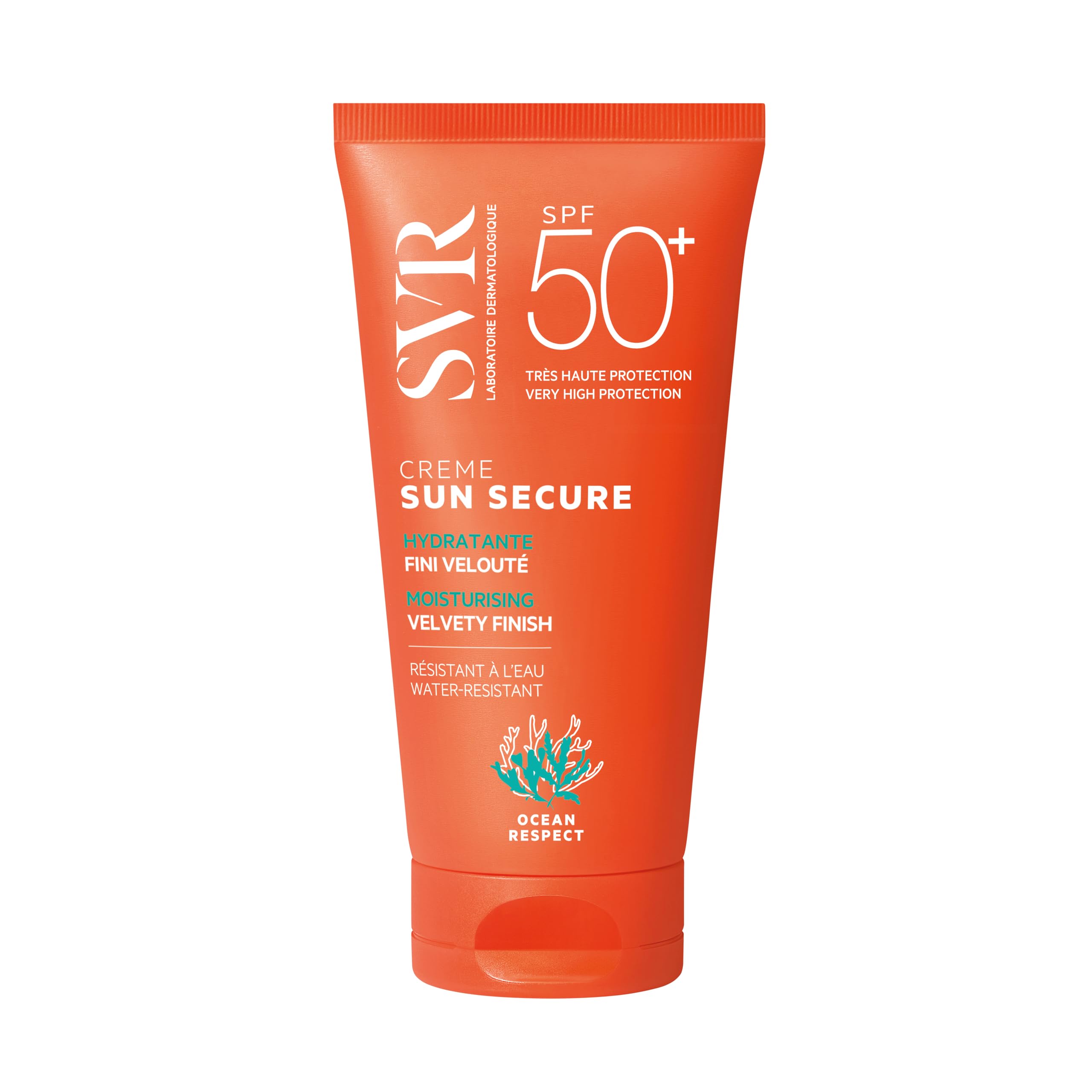 SVR SUN SECURE SPF 50+ - Hydrating Face Sunscreen with Very High UVA/UVB Factor 50 Protection, Non-Greasy, Reef-Safe, All Ages, 50ml (Cream)