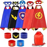 Kids Dress Up Capes Set and Slap Bracelets Costumes Birthday Party Christmas Dress Up
