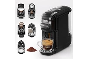 HiBREW H2B 5-in-1 Pods Coffee Maker, 19 Bar Espresso Machine for Pods, for Kcup*/Nes*/DG*/Espresso Powder, Makes iced coffee (Black), small size