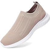 konhill Women's Slip On Sneakers Non Slip Walking Shoes Breathable Mesh Work Casual Lightweight Tennis Workout Shoes