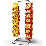 DS THE DISPLAY STORE Black 2-Row Potato Chip Rack Display Stand with 26 Clips, Snack Retail Display Rack, Chip Stand Display 