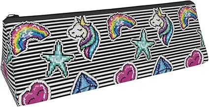 Amazon ペンケース ペンポーチ ピクセル 星 笑い 虹 男子 女子 筆箱 化粧ポーチ 収納 小物入れ おしゃれ かわいい 大容量 三角 ポリエステル 中学生 シンプル オフィス用 個性 高校生 Bolaco ペンケース 文房具 オフィス用品