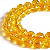 100pcs 10mm Citrine Beads Natural Gemstone Beads Round Loose Beads for Crafting and Jewelry Making
