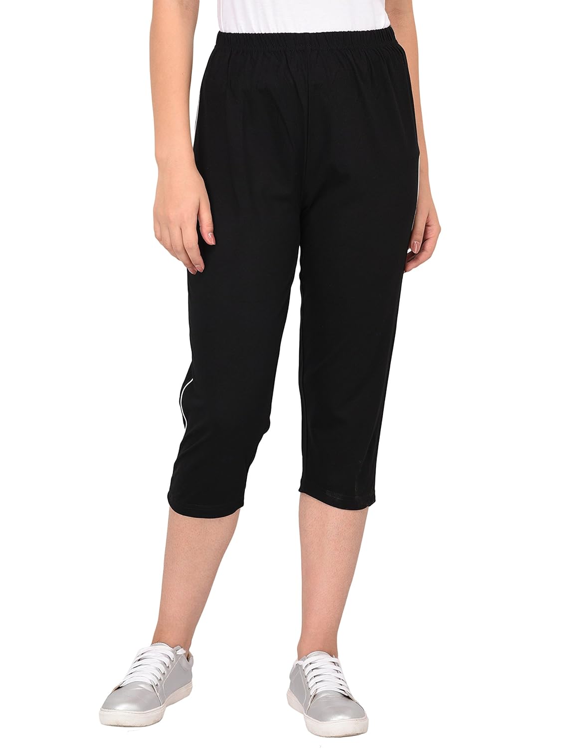 espresso women's casual relaxed fit cotton 3/4th capri pants